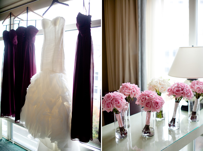 boston wedding - bride and bridesmaid dresses