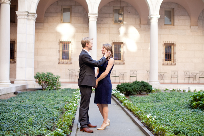 engagement session at the boston public library