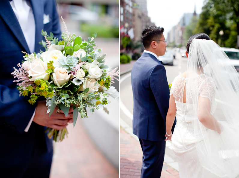 boston wedding in the city - bride and groom