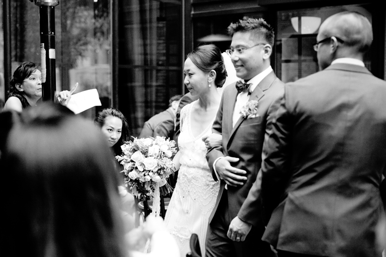 bride and groom processional at boston wedding