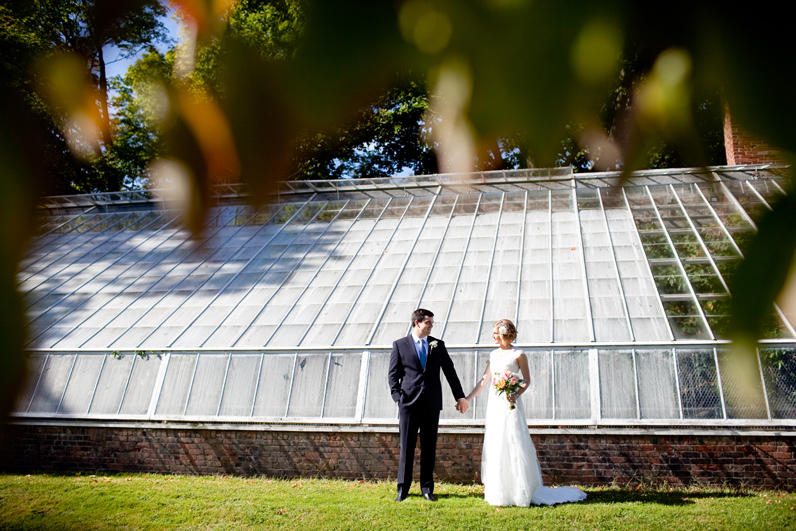greenhouse wedding in boston - bride and groom