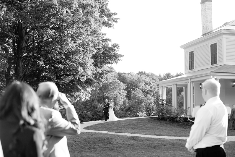 father and bride ceremony at the lyman estate