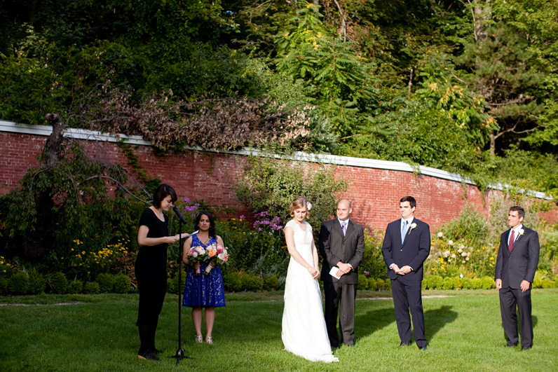 garden wedding ceremony at the lyman estate