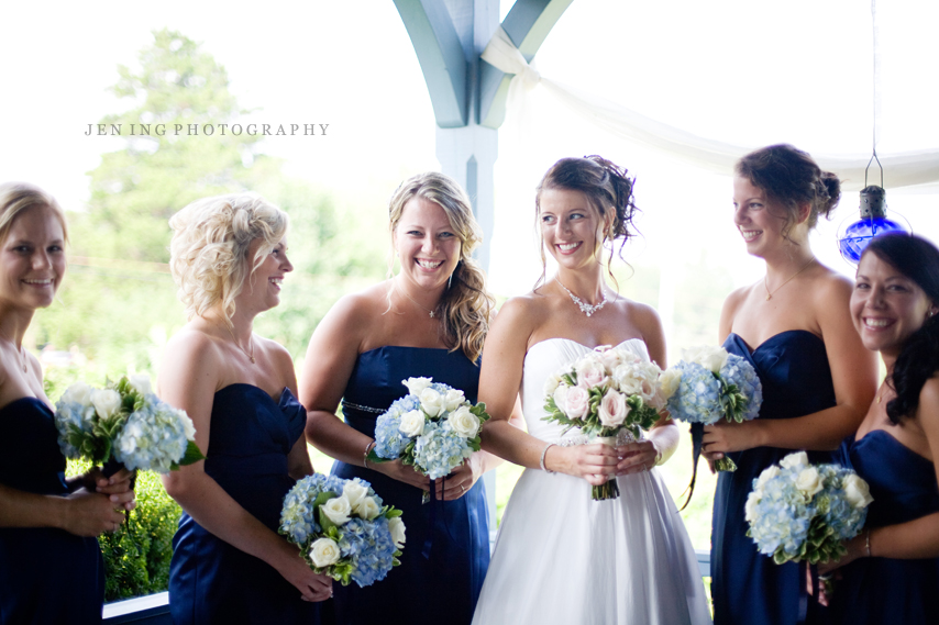 Newport, RI wedding photography - bride with bridesmaids