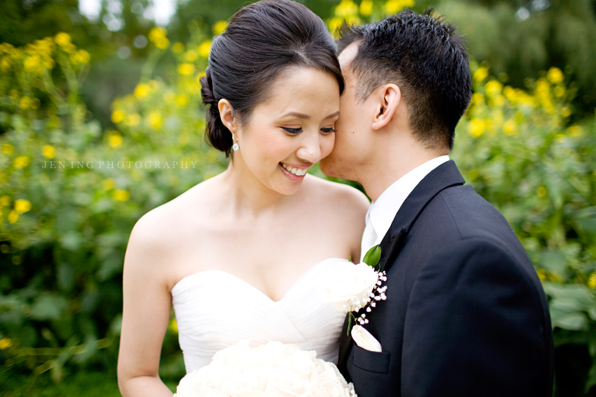 Boston wedding photography - groom kisses bride