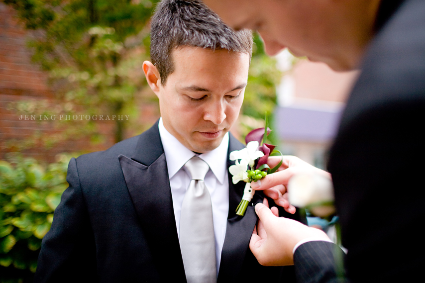 Charles Hotel wedding photography groom and boutonniere
