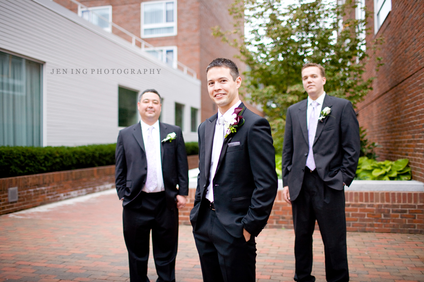Cambridge wedding photography groom and groomsmen