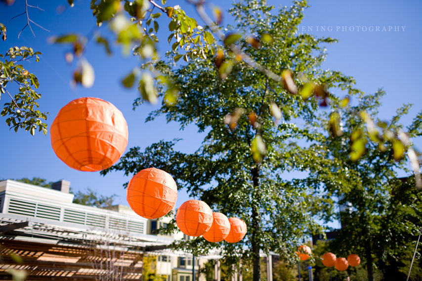 Cambridge tent wedding - orange lanterns