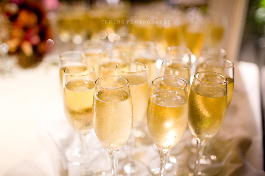 Harvest restaurant wedding photography - champagne glasses
