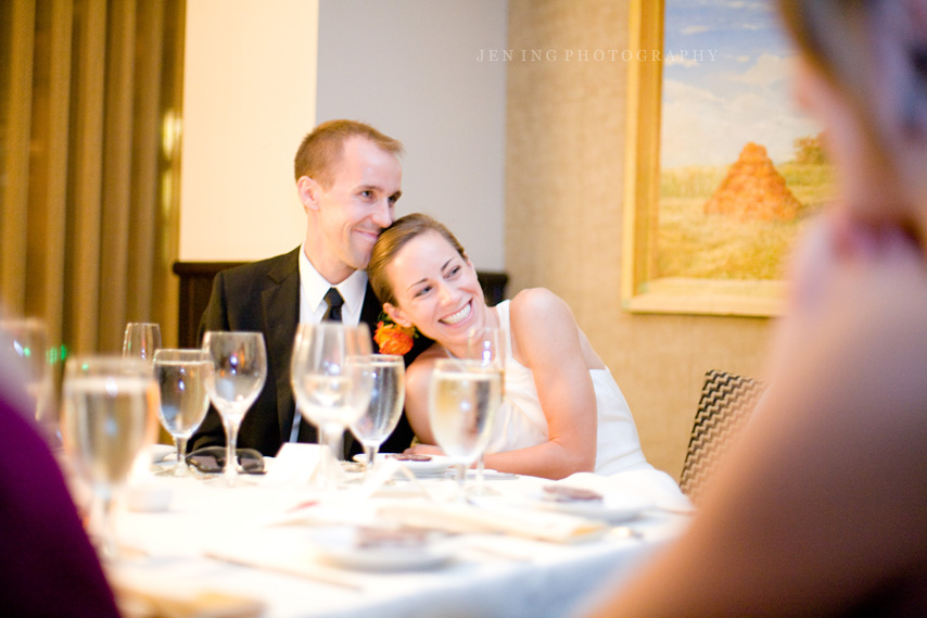 Harvest restaurant wedding photography - bride and groom smiling