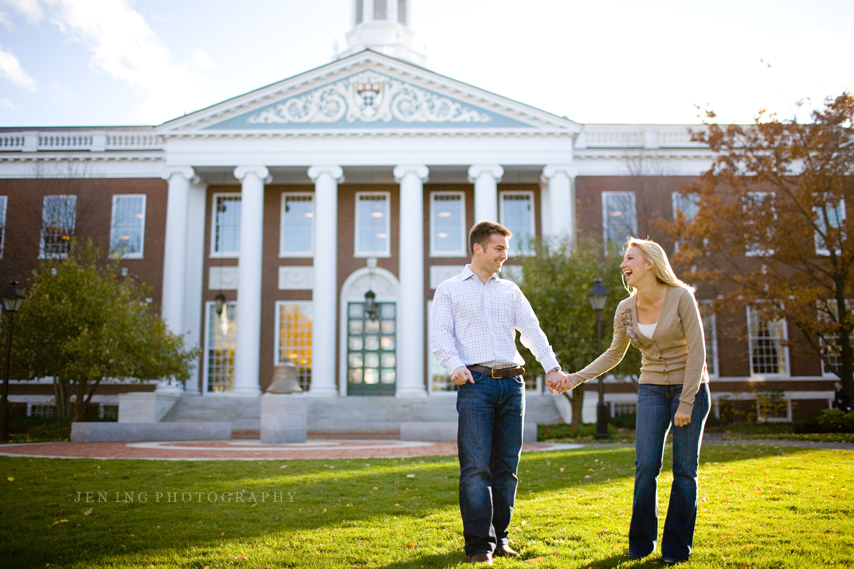 HBS engagement photography - couple laughing