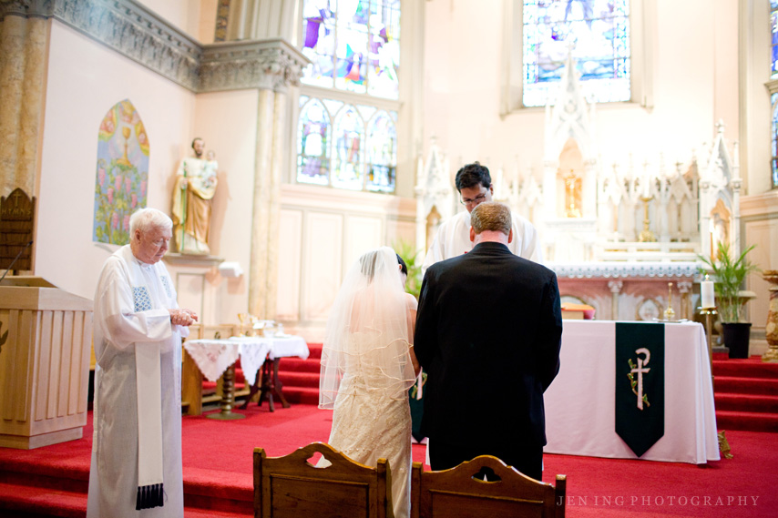 Boston wedding photography - bride and groom in church