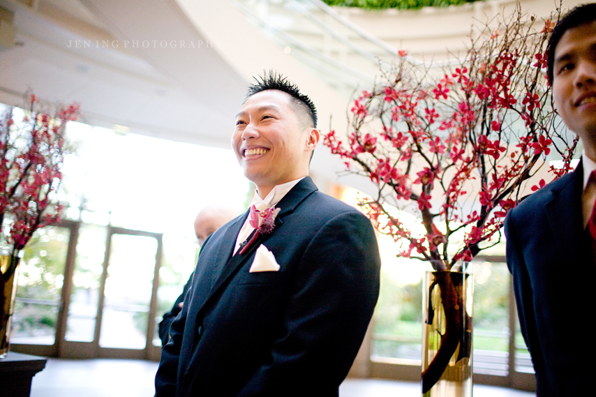 Seaport Hotel wedding photography - groom smiling