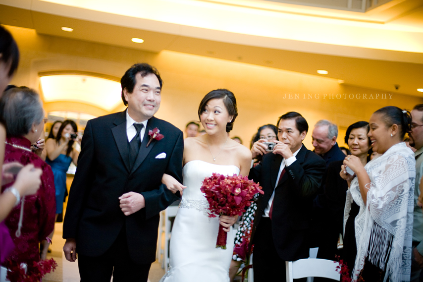 Seaport Hotel wedding photography - father walking bride down aisle
