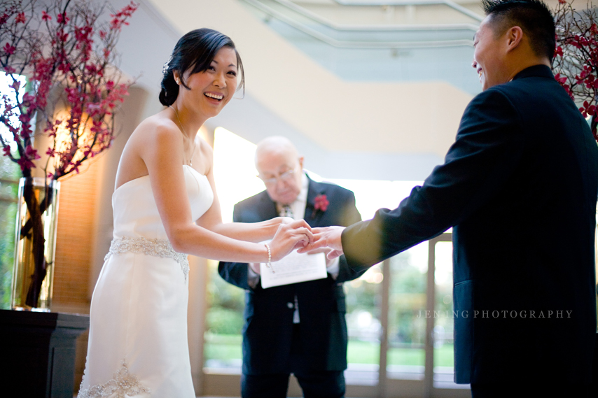 Seaport Hotel wedding photography - bride laughing during ceremony