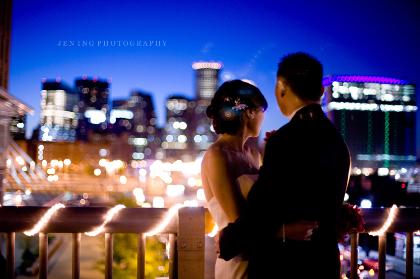Boston wedding photography - intimate bride and groom night portrait