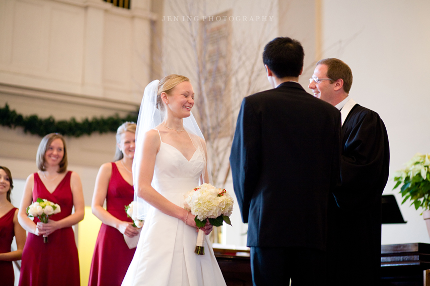 Park Street Church wedding photography - bride laughing