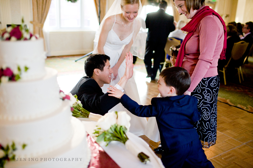 Omni Parker House wedding photography - bride and groom with ring bearer
