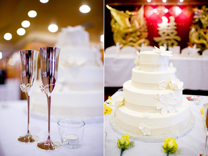 Hei La Moon wedding - cake and glasses