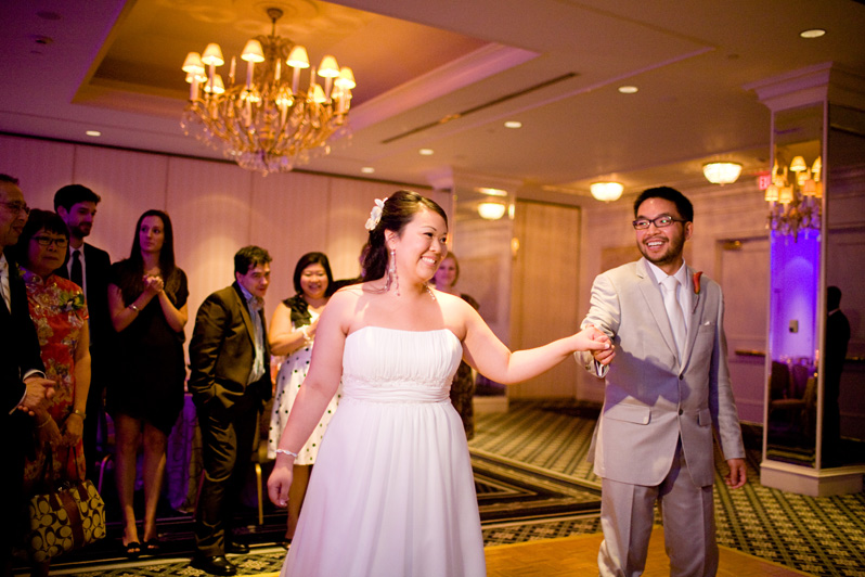 Ballroom wedding reception - bride and groom first dance