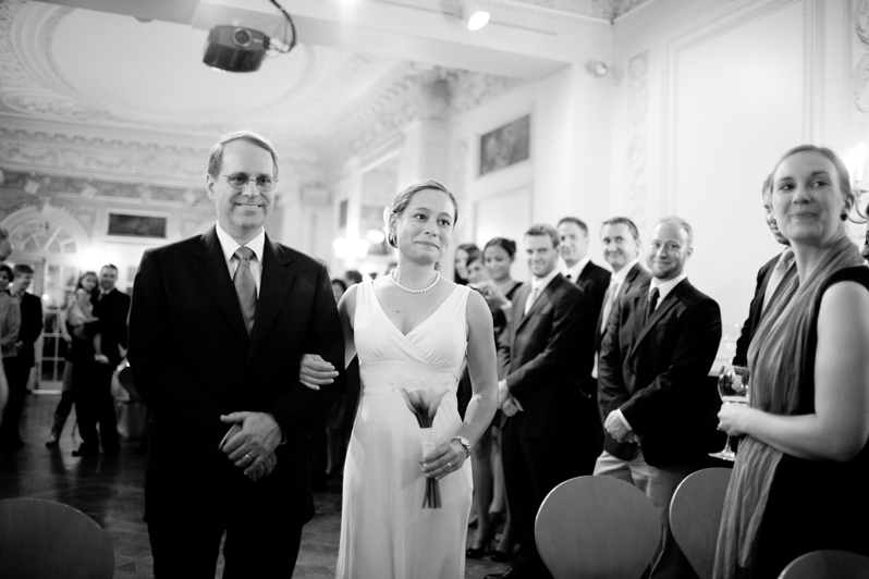Goethe-Institut Boston wedding - bride walking down aisle