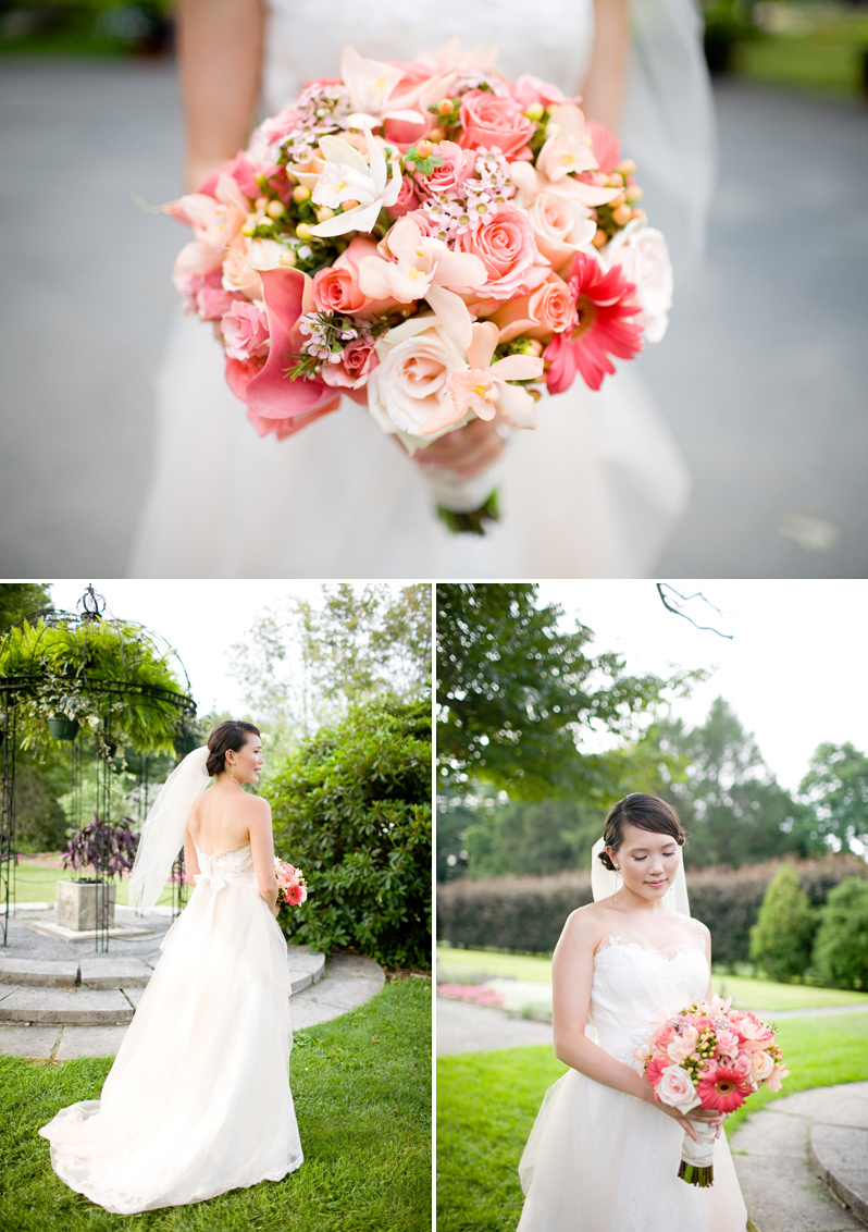 Elm Bank wedding in Wellesley - bride with bouquet