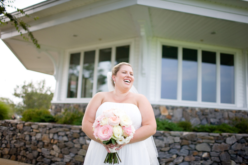 Summer wedding in New Hampshire - happy bride