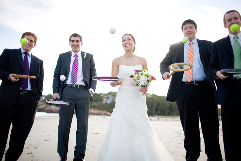 Boston beach wedding - tennis portraits