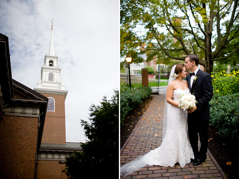 Harvard wedding at memorial church - bride and groom portrait