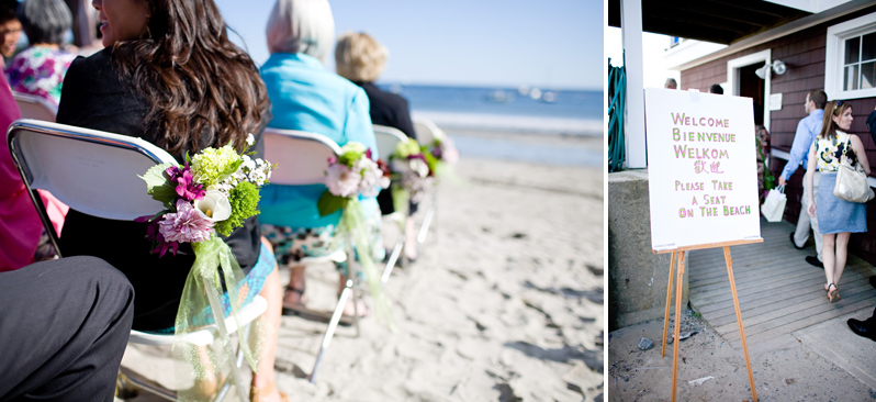 Beach wedding at the manchester bath and tennis club - pre-ceremony