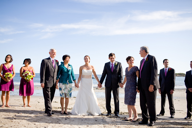 intimate beach wedding at the manchester bath and tennis club - ceremony