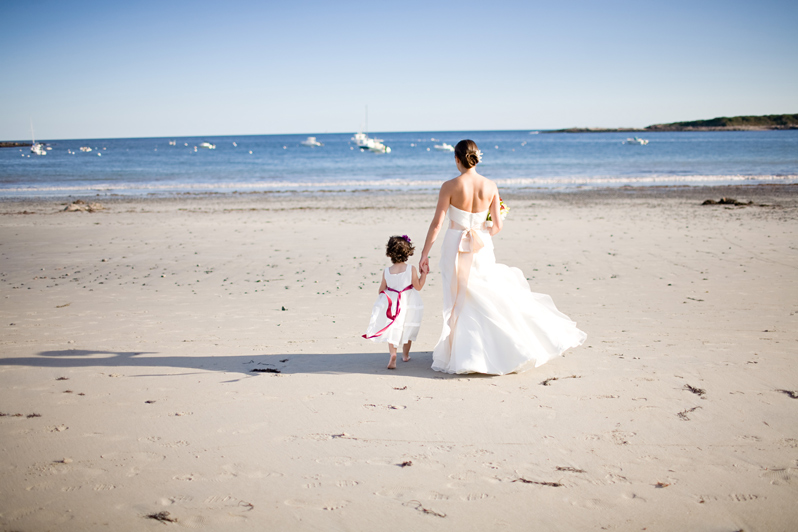 Boston wedding photography - bride with flower girl