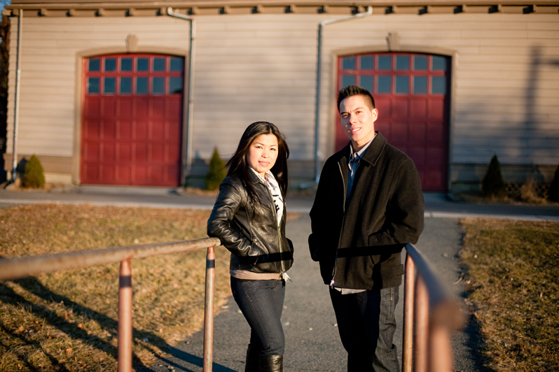 engagement session on the esplanade in Boston - couple at sunset