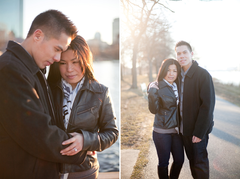 Boston engagement photography - couple on esplanade