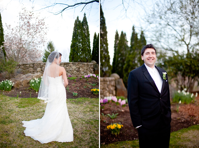 spring wedding at andover country club - bride and groom