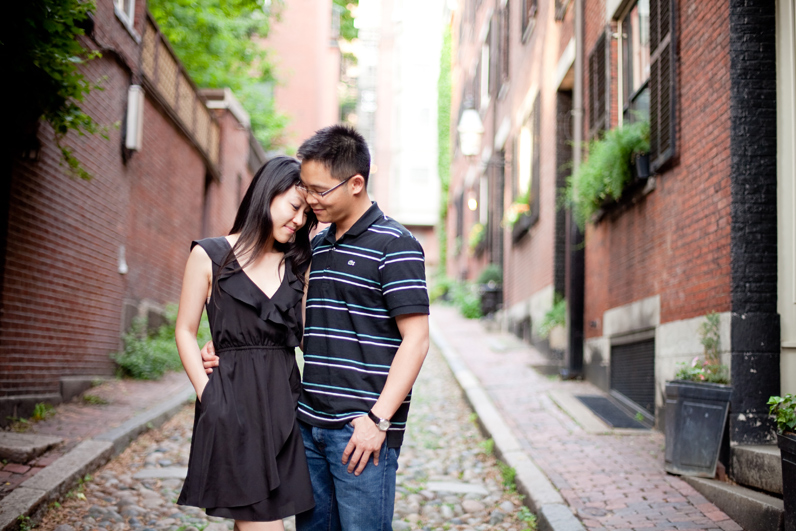 beacon hill red brick alley engagement