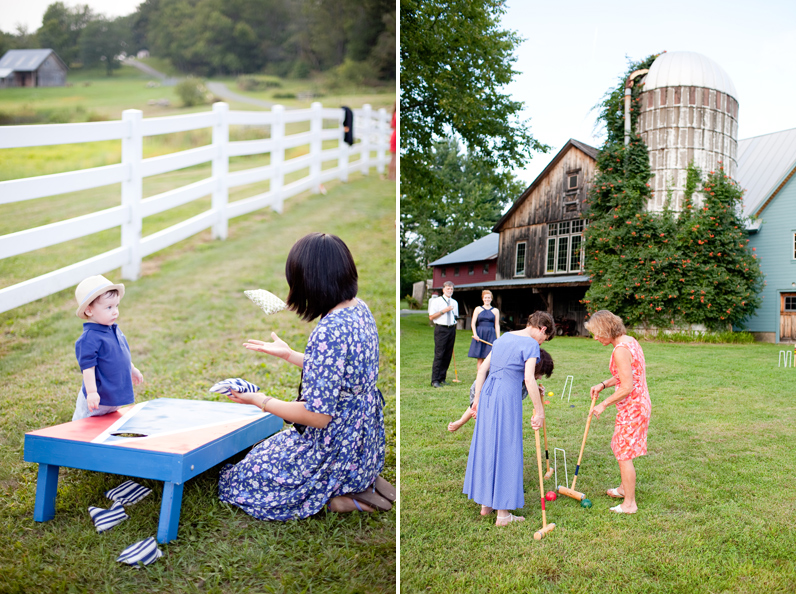 Farm wedding lawn games