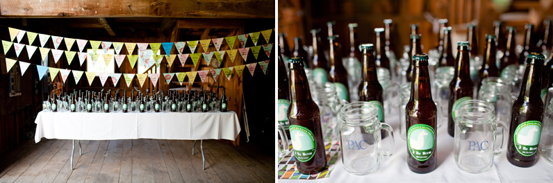 home-brewed beer wedding favors