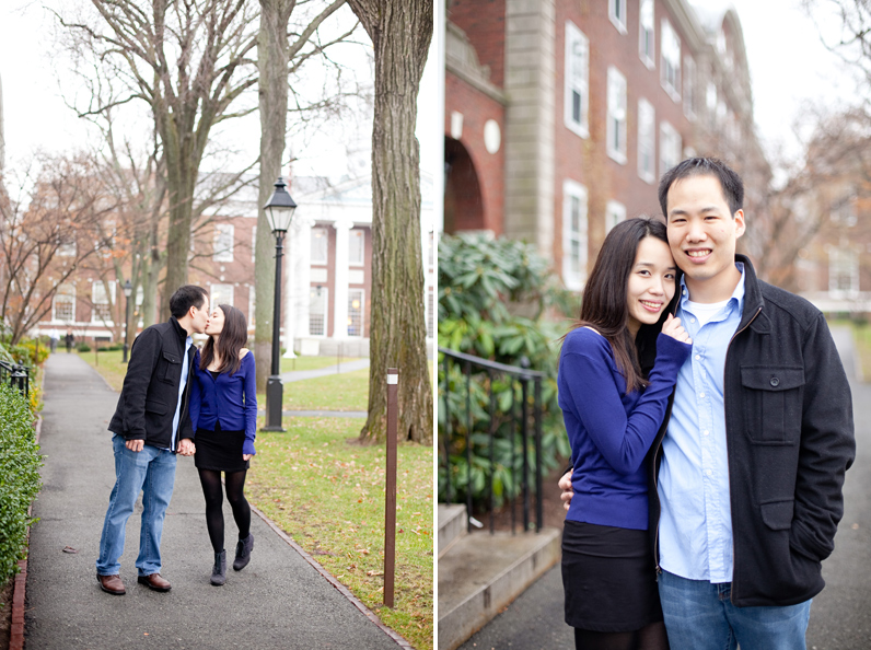 rainy engagement session in harvard