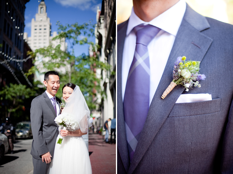 downtown providence wedding - bridal portrait and boutonniere