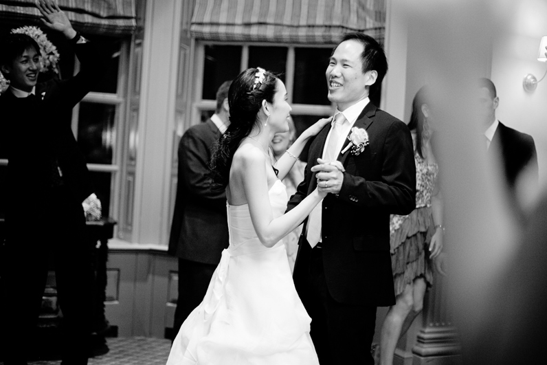 bride and groom dancing at the harvard faculty club