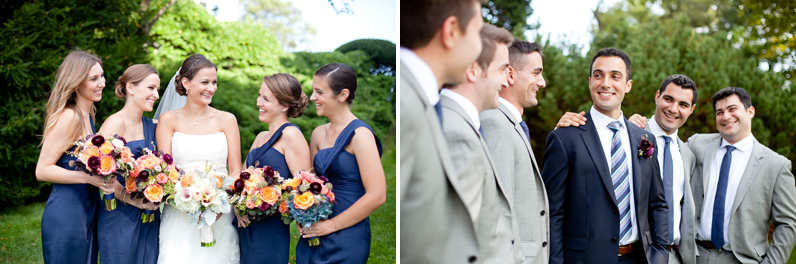 bridesmaids and groomsmen at boston estate wedding