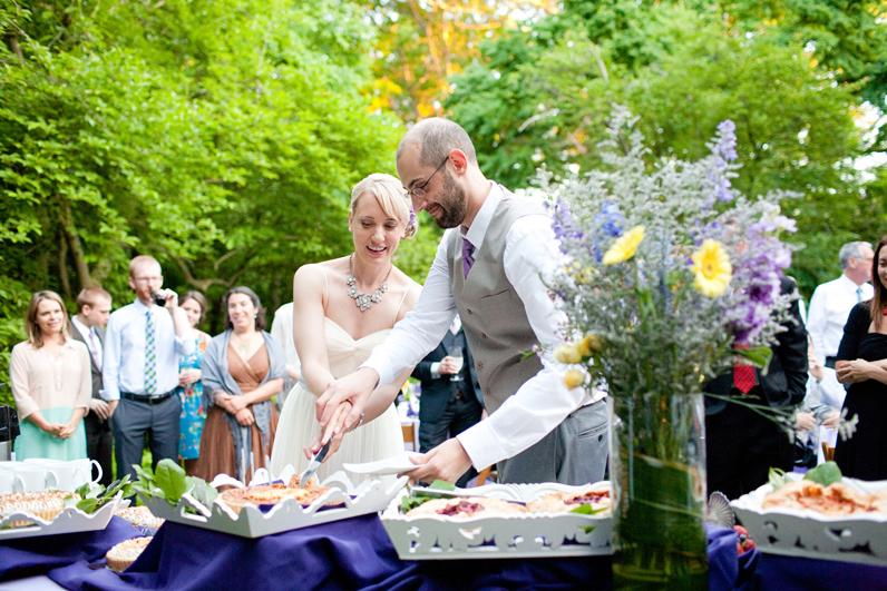 bride and groom - outdoor garden wedding