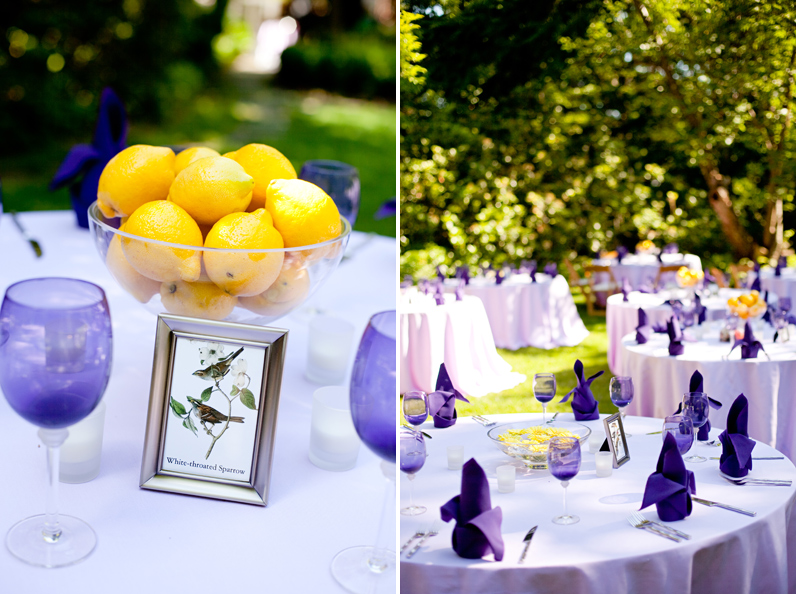 summer wedding lemon centerpieces