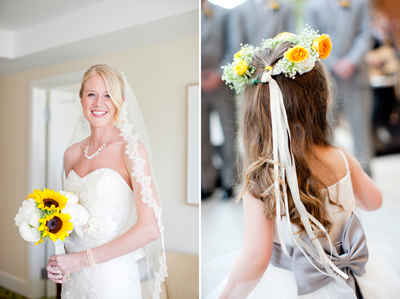 boston wedding photography - bride and flower girl