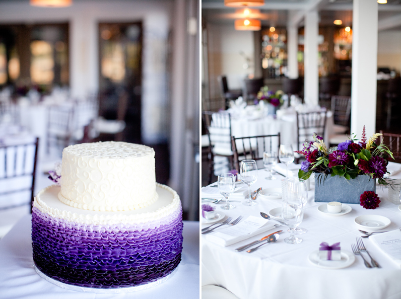 waterman grille with purple cake and flowers