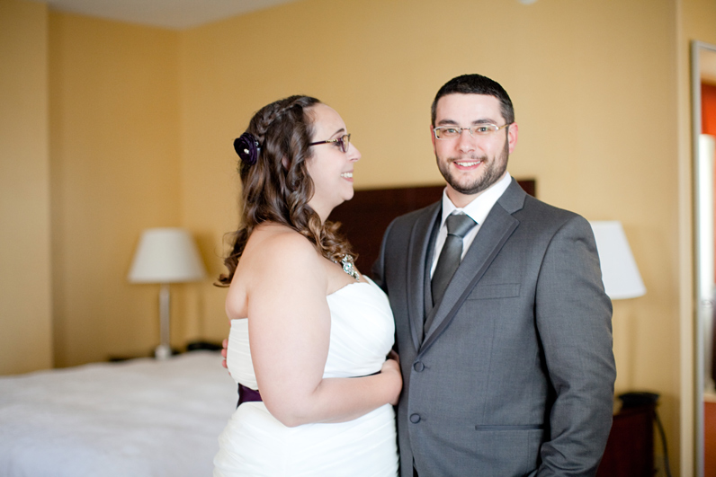 first look - bride and groom in providence ri wedding