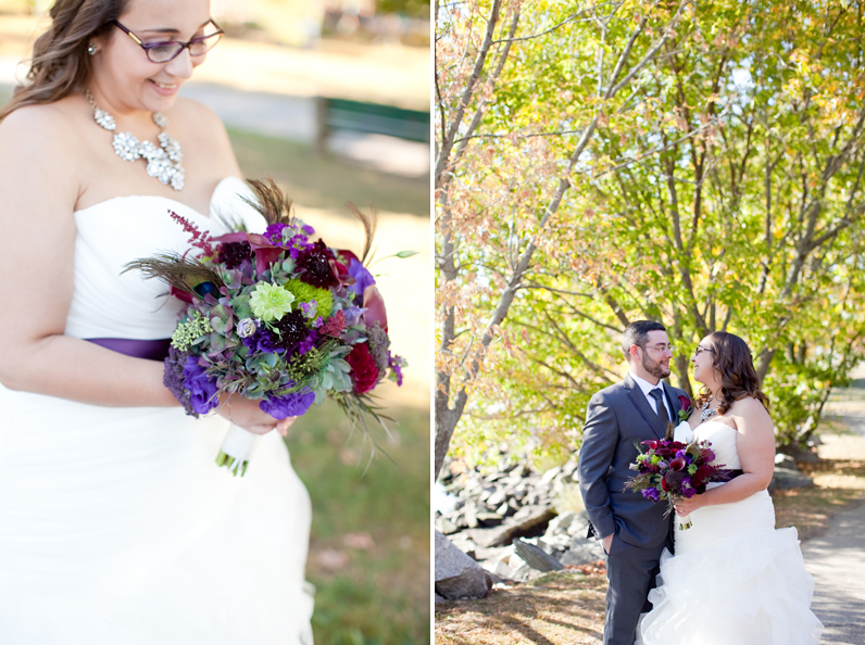 fall providence ri wedding - purple bouquet