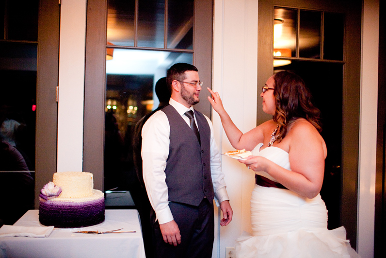cake cutting - bride and groom