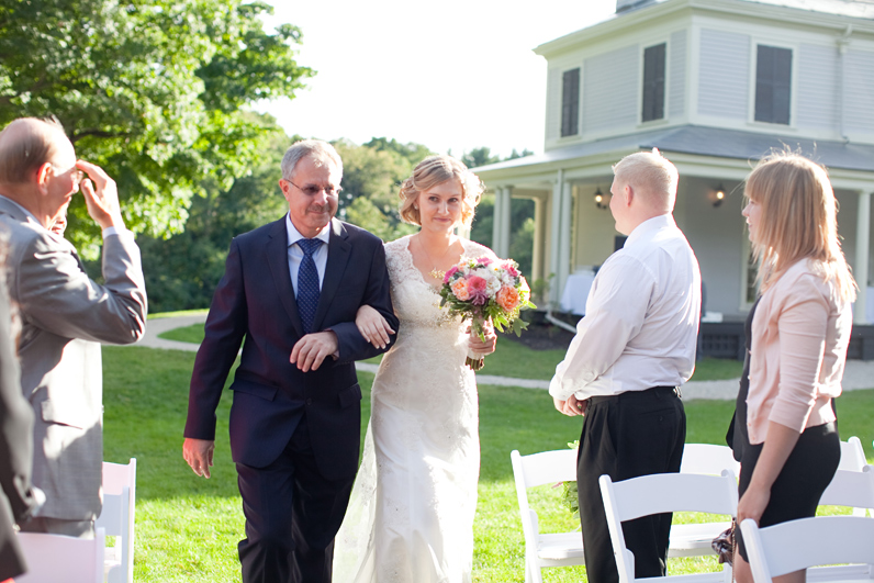 lyman estate wedding - bride and father